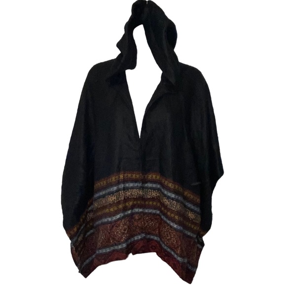 American Rag Cie Printed Open Front Hooded Lightweight Poncho - M/L - NWT - Picture 5 of 10